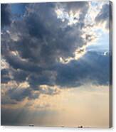 Sunrays Scattered By Clouds Over Trieste Bay Canvas Print