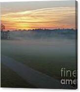 Sunrise Across The Fog Path Canvas Print