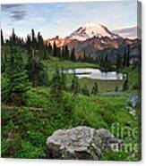 Sunrise At Mount Rainier And Upper Tipsoo Lake Canvas Print