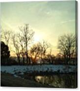 #sunrise #morning #water #pond #pretty Canvas Print