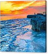 Sunrise North Of Chicago Lake Michigan 1-9-14 002 Canvas Print