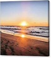 Sunrise On Beach Longport Nj Canvas Print