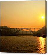Sunrise Over The River Canvas Print