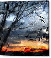Sunrise Over Whitefish Bay Michigan Canvas Print