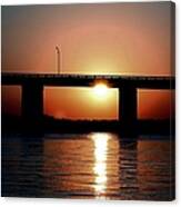 Sunset And Bridge Canvas Print