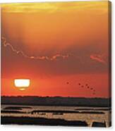 Sunset At Cheyenne Bottoms Canvas Print