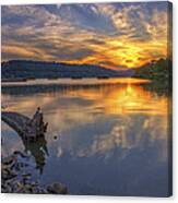 Sunset At Cook's Landing - Arkansas River Canvas Print
