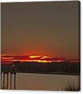 Sunset At Huntington Beach State Park Canvas Print
