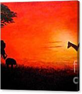 Sunset At Serengeti Canvas Print