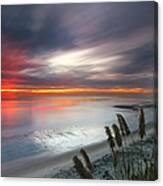 Sunset At Swamis Beach 4 Canvas Print