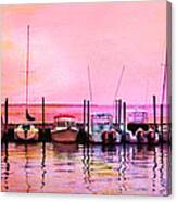 Sunset Boats Canvas Print