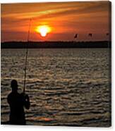 Sunset Fisherman Canvas Print