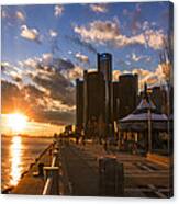 Sunset In Detroit Canvas Print