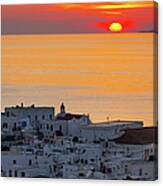 Sunset In Mykonos Canvas Print