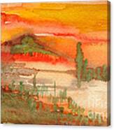Sunset In Saguaro Desert Canvas Print
