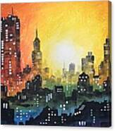 Sunset In The City Canvas Print