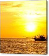 Sunset In The Gulf Of Thailand Canvas Print