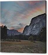 Sunset In Yosemite Valley Canvas Print