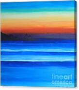 Sunset Island To Right At Sea Canvas Print