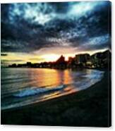 #sunset On The Beach In  #benalmádena Canvas Print