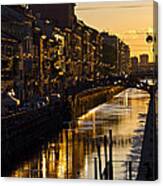Sunset On The Navigli In Milan Canvas Print