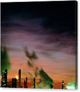 Sunset Over Ici's Wilton Chemical Plant Canvas Print