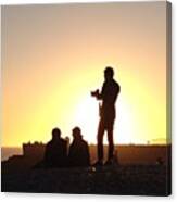 Sunset Photographer On Brighton Beach Canvas Print