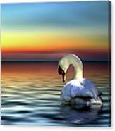 Sunset Swan Canvas Print