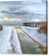 Surfside Beach Pier Ice Storm Canvas Print