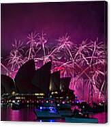 Sydney Fireworks - Purple Canvas Print