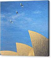 Sydney Opera House With Sacred Ibis Canvas Print