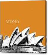 Sydney Skyline 3  Opera House - Dark Orange Canvas Print