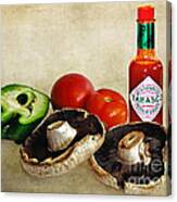Tabasco And Fresh Vegetables Canvas Print