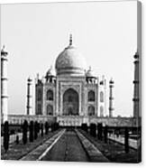 Taj Mahal Bw Canvas Print