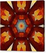Tangerine Sunset Crystal Mandala Canvas Print