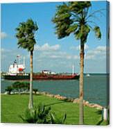 Tanker In Houston Ship Channel Canvas Print