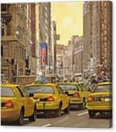 Yellow Taxi In Nyc Canvas Print