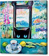 Tea Time Kitty Canvas Print