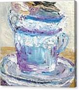 Bird And Tea Cups Canvas Print