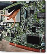 Circuit Board Electronic Art Technobat Abstract Canvas Print