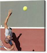 Tennis Player Serving Canvas Print