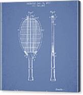 Tennis Racket Patent From 1907 - Light Blue Canvas Print