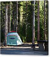 Tent In Yellowstone Campsite Canvas Print