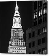 Terminal Tower In Black And White Canvas Print