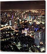 Thailand, Bangkok, Night Cityscape Canvas Print