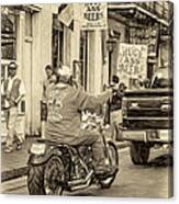 The American Way - Harleys Pickups And Huge Ass Beers - Sepia Canvas Print
