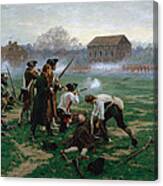 The Battle Of Lexington, 19th April 1775 Canvas Print