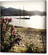 The Beach At Alykanas On The Greek Canvas Print