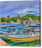 The Boats Of Hautulco Canvas Print