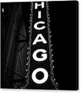 The Chicago Theater Sign Im Black And White Canvas Print